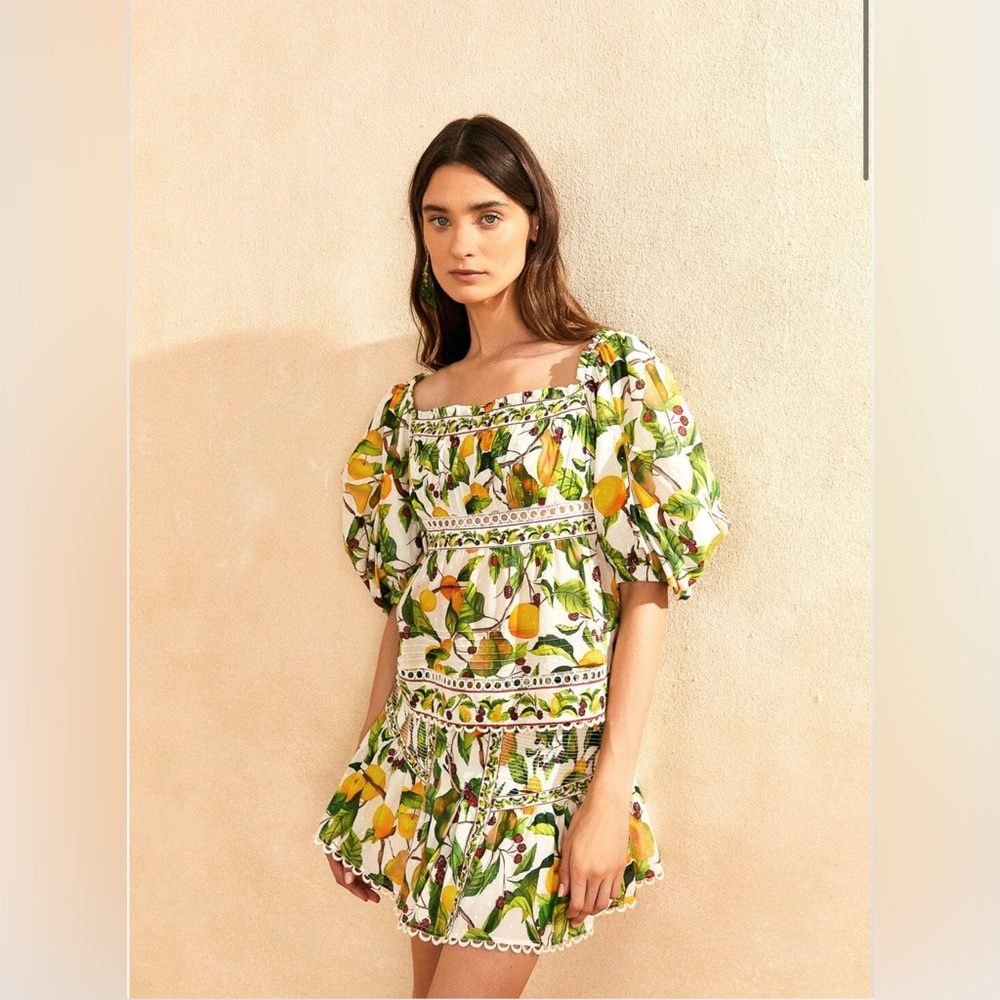 Farm Rio Off-White Fruit Orchard Mini Skirt